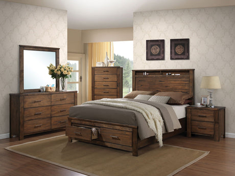 Merrilee - Eastern King Bed With Storage - Oak - Best Buy Furniture