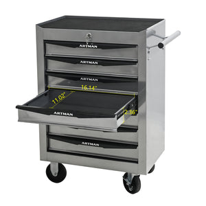Rolling Metal Tool Chest with 7 Drawers, 20" Cabinet Silver