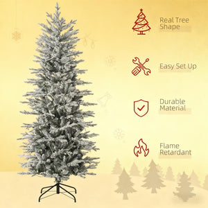 Artificial Flocked Christmas Tree with Warm Lights