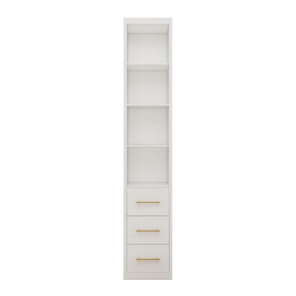 Tall Storage Cabinet With 3 Drawers For Bedroom - White