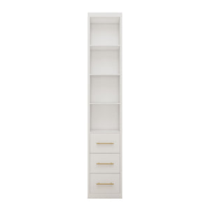 Tall Storage Cabinet With 3 Drawers For Bedroom - White