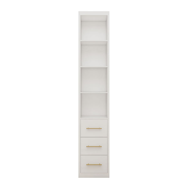 Tall Storage Cabinet With 3 Drawers For Bedroom - White