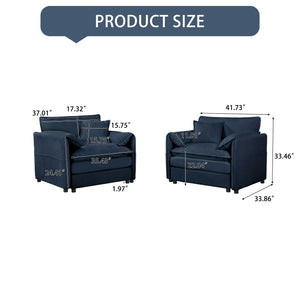 Modern Oversized Accent Chair, Comfy Single Sofa With Large Seat (Set of 2)