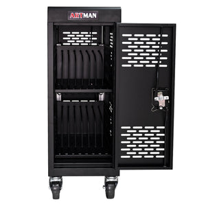 16 Bay Mobile School Charging Cart Station For book, Tablet And Laptop Computer With Power Strip Included