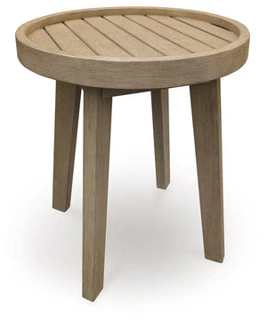 Marina Sun - Round End Table - Beige - Best Buy Furniture