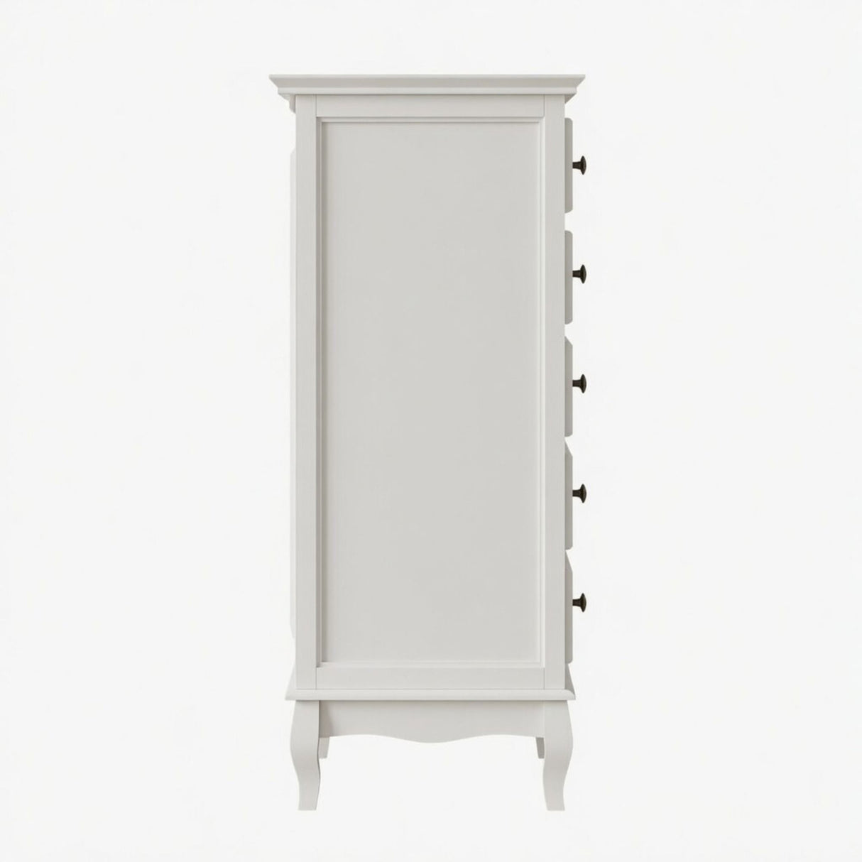 5 Drawer Tall Wide Chest Of Drawers - White