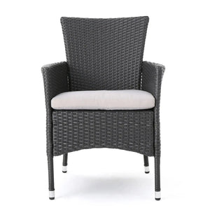 Dimensional Outdoor Dining Chair With Cushion Seat And Iron Frame (Set of 2) - Best Buy Furniture