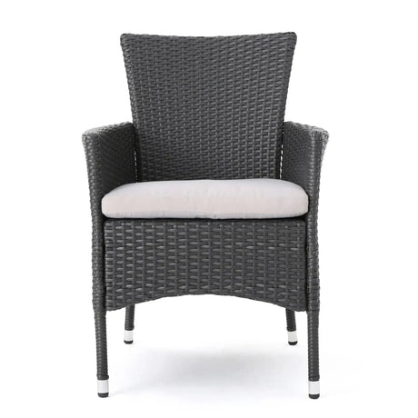 Dimensional Outdoor Dining Chair With Cushion Seat And Iron Frame (Set of 2) - Best Buy Furniture