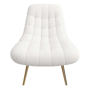 Aubrey French Boucle Lounge Chair with High-Density Foam - White Boucle