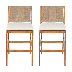 Outdoor Acacia Wood Bar Stools (Set of 2)