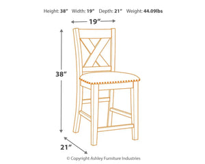 Caitbrook - Upholstered Barstool (Set of 2) - Gray - Best Buy Furniture