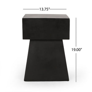 Outdoor Side Table, Patio End Table - Black
