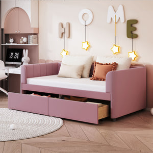 Upholstered Daybed With Ergonomic Design Backrest