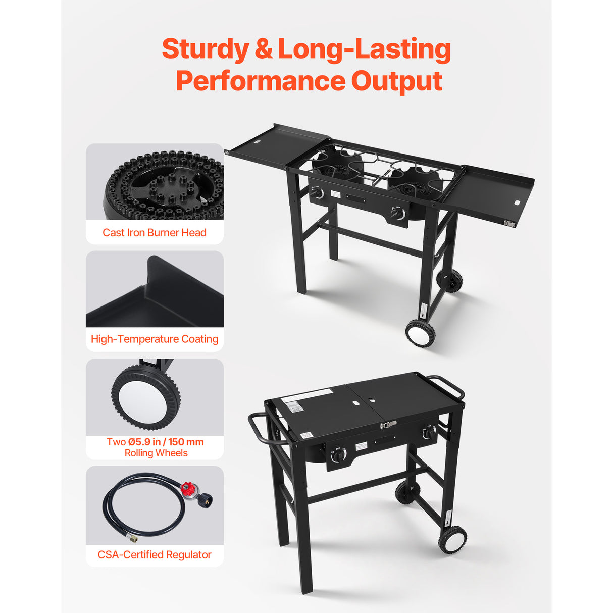 2 Burner Outdoor Propane Gas Stove
