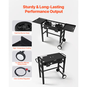 2 Burner Outdoor Propane Gas Stove