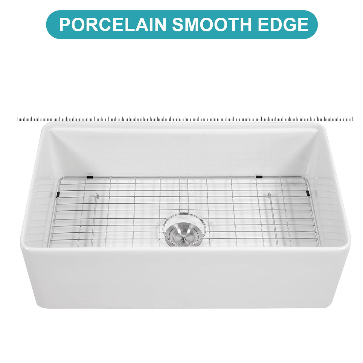 Kitchen Sink Workstation 33" Single Bowl Sink With Work Surface - White