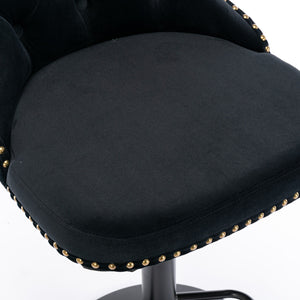 Swivel Barstools Adjusatble Seat Height, Modern Upholstered Bar Stools With Backs Comfortable Tufted For Home Pub And Kitchen Island (Set of 2)