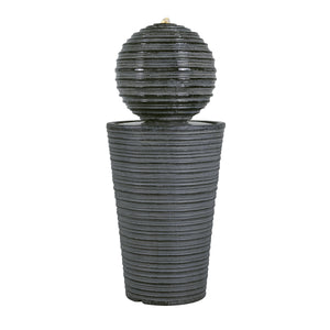 31.5' Tall Striped Concrete Column Fountain with LED Light