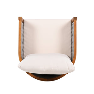 Outdoor Tub Design Armchair with Woven Rope and Acacia Wood