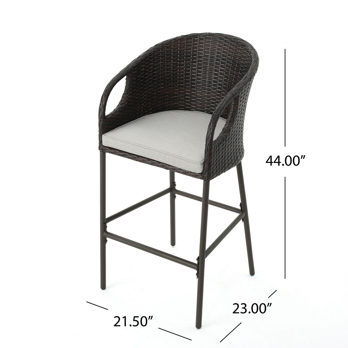 Outdoor 31" Rattan Barstools With Waterproof Cushions (Set of 2) - Multi Brown - Best Buy Furniture