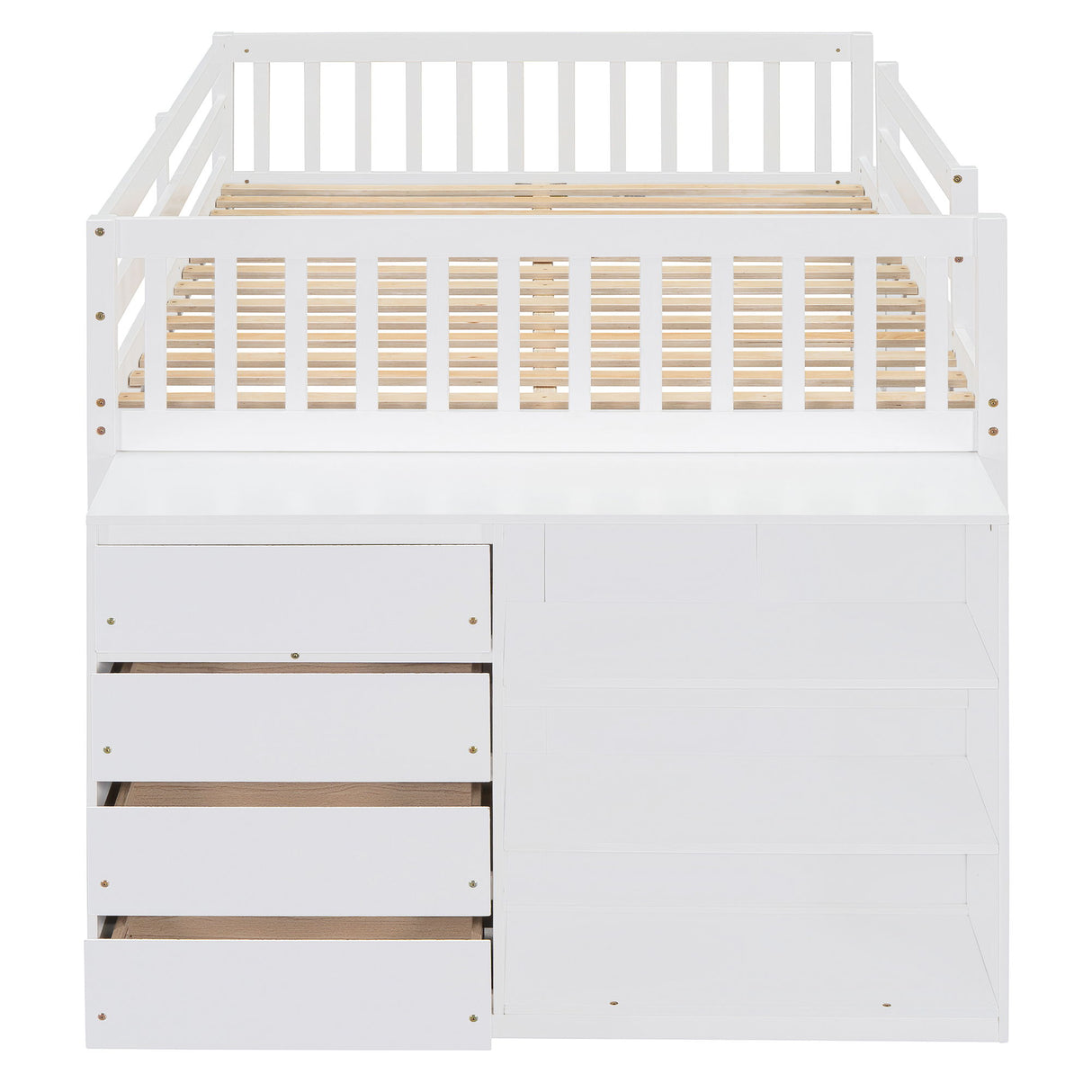 Bunk Bed With 4 Drawers And 3 Shelves