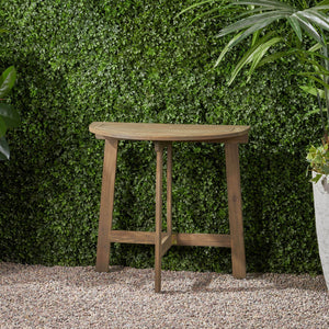 Outdoor Half-Round Folding Acacia Wood Bistro Table