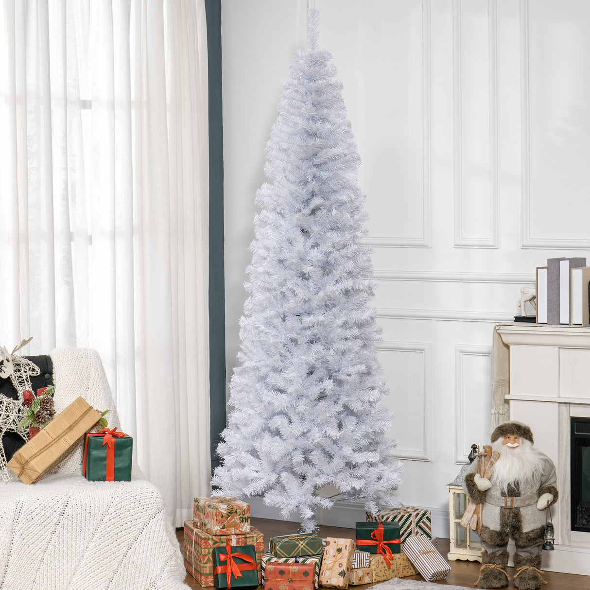 HOMCOM 7ft Pencil Christmas Tree