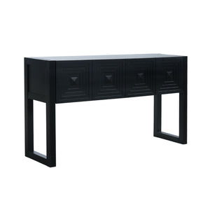 Geometric Carved Console Table With 3 Soft Close Drawers