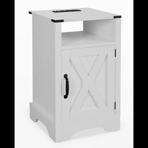 Farmhouse Nightstand, Charging Station & Storage