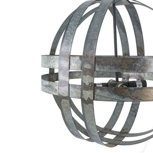 4 Light Galvanized Chandelier, Hanging Light Fixture With Adjustable Chain For Kitchen, Bulb Not Included - Gray