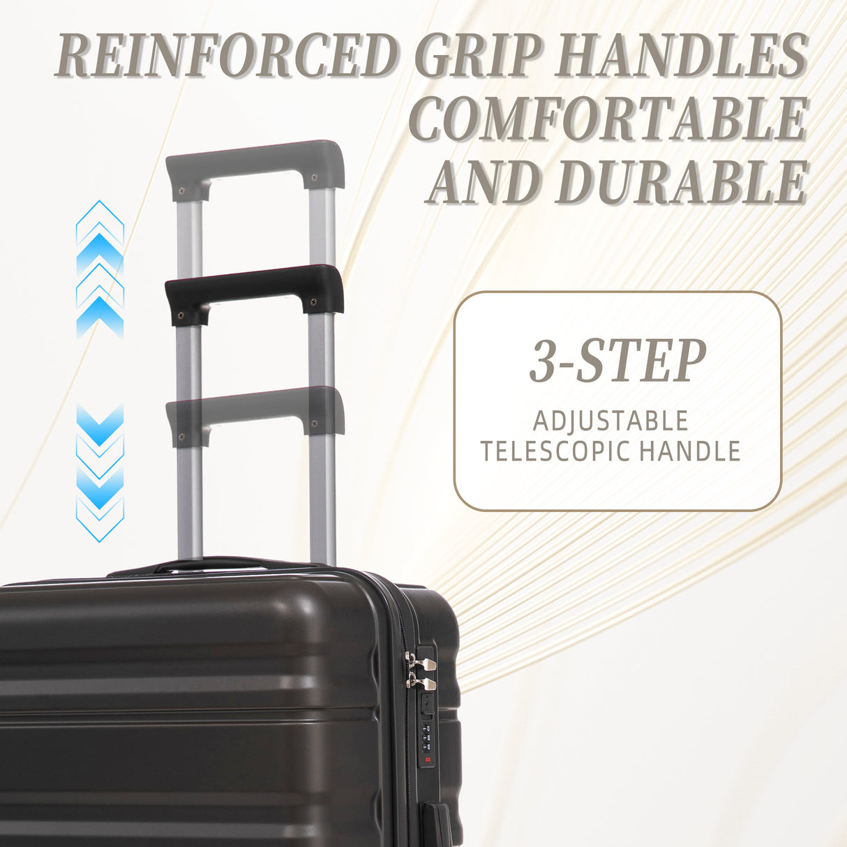 HIFINE TOURIST 20"/24"/28" 3-Piece Luggage Set in Dark Gray