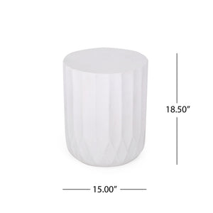 Outdoor End Table With Scallop Edge - Antique White - Best Buy Furniture