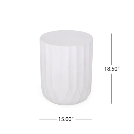 Outdoor End Table With Scallop Edge - Antique White - Best Buy Furniture