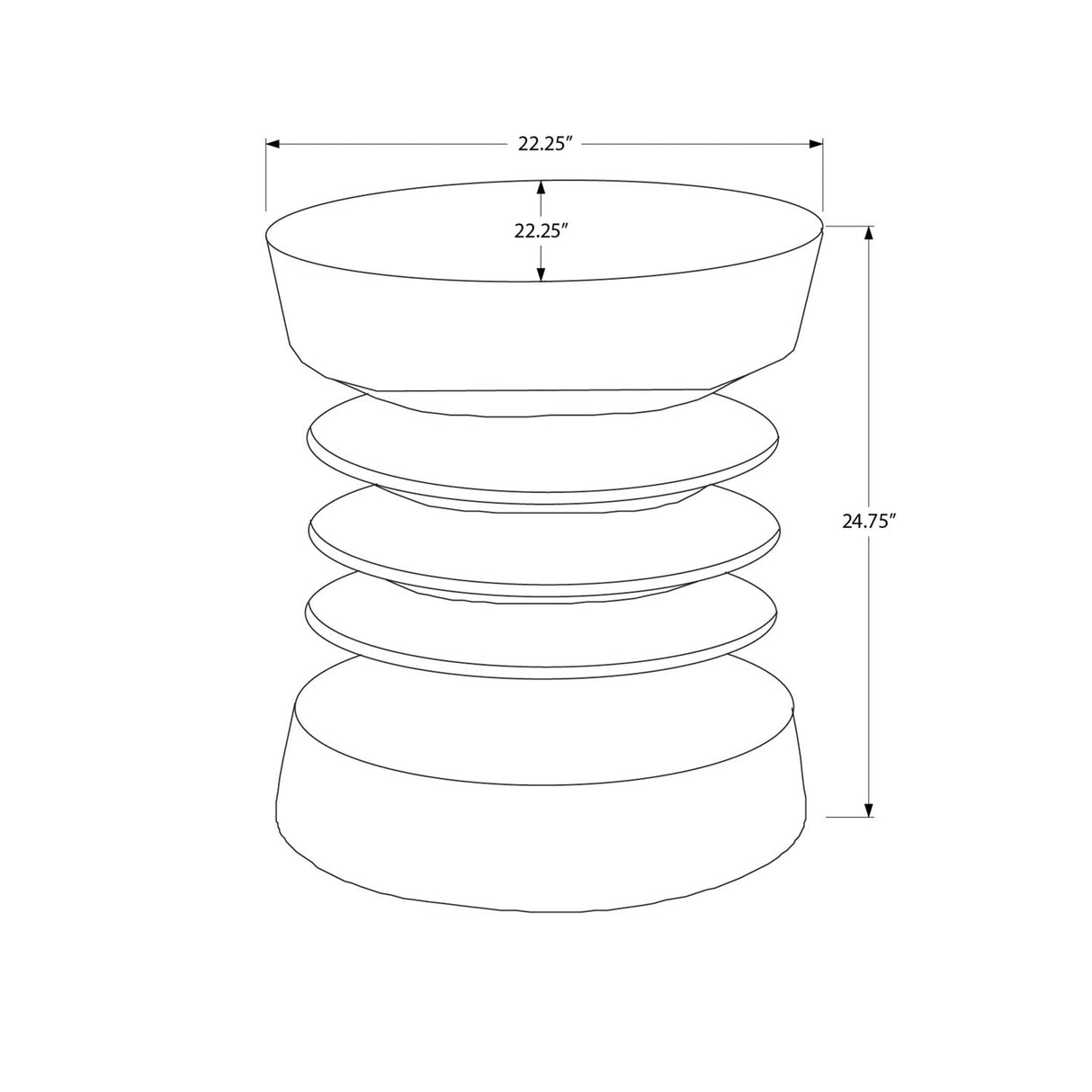 Contemporary Round Accent Table Indoor / Outdoor