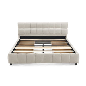 Modern Platform Bed Frame With Thick Fabric