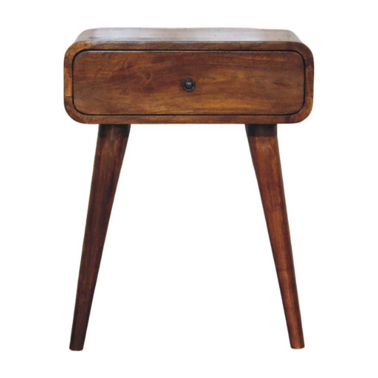 Avora Chestnut Nightstand with 1-Drawer, Nordic Legs