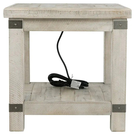 Carynhurst - Rectangular End Table - White Wash Gray - Best Buy Furniture