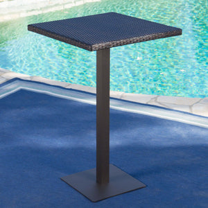 Outdoor Square Rattan Bar Table With Iron Frame - Multi Brown - Best Buy Furniture