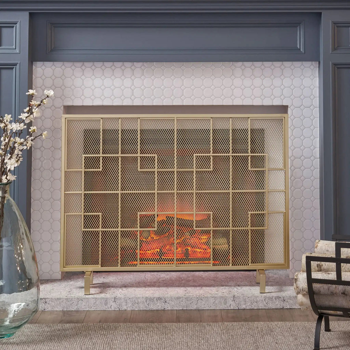 Dorothy - Modern Single Panel Iron Fire Screen - Best Buy Furniture