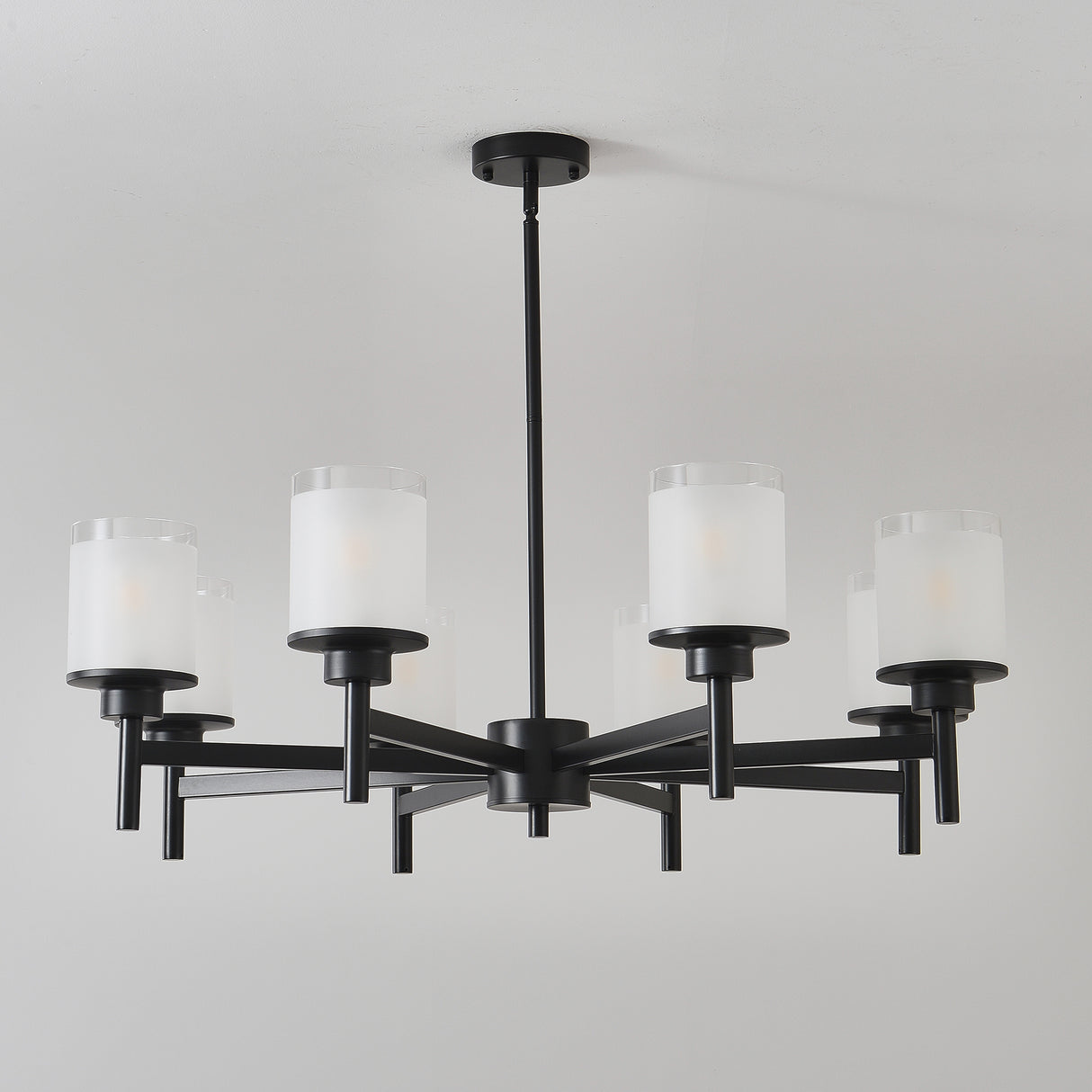 8-Light Frosted Glass Farmhouse Chandelier