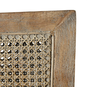 Cane Armchair With High Density Foam - Cream / Reclaimed Natural
