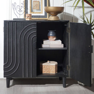 2 Door Storage Cabinet With Adjustable Shelf - Black