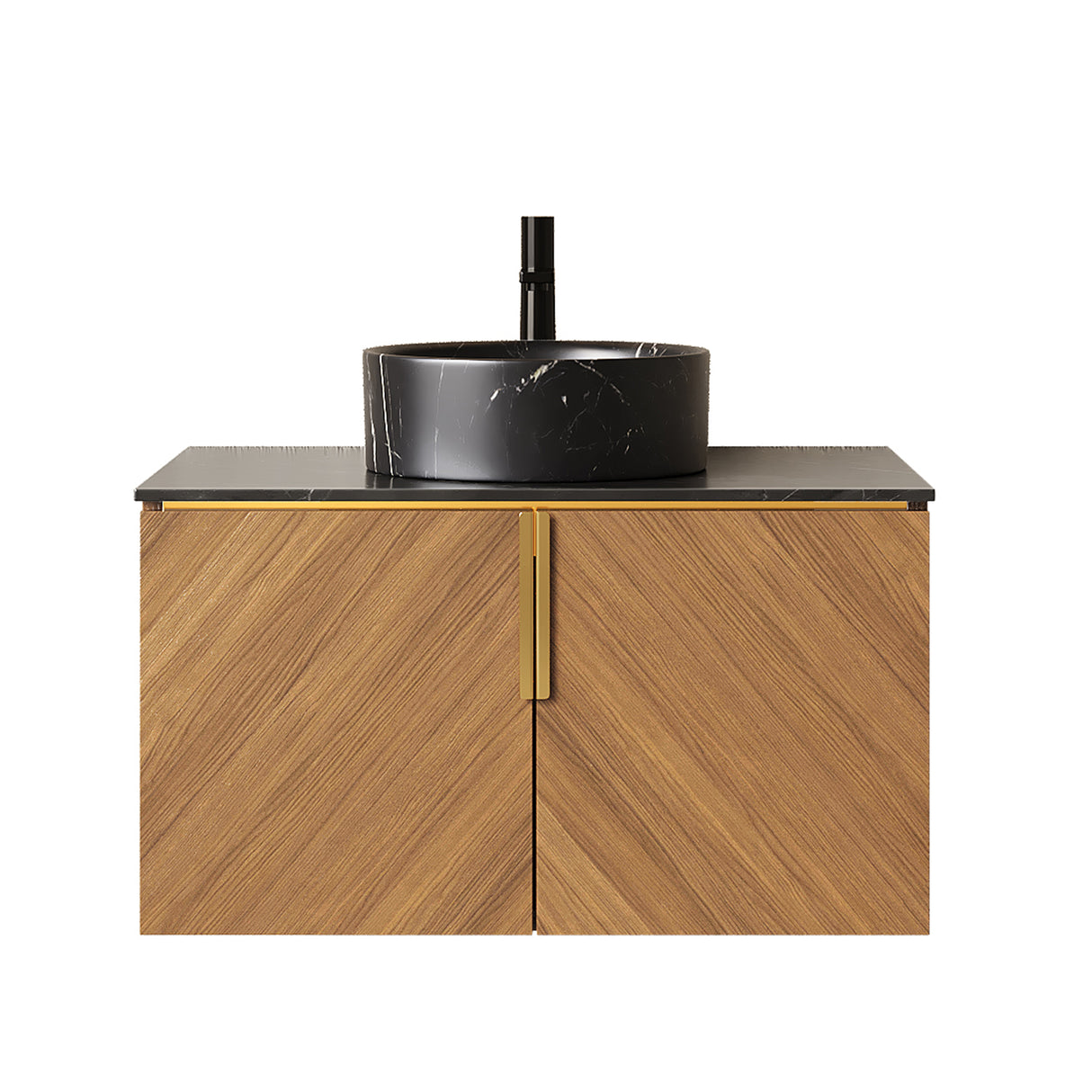 ARAI 30" Bathroom Vanity & Sink, Wall-Mounted Plywood Cabinet with Double Doors