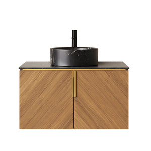 ARAI 30" Bathroom Vanity & Sink, Wall-Mounted Plywood Cabinet with Double Doors