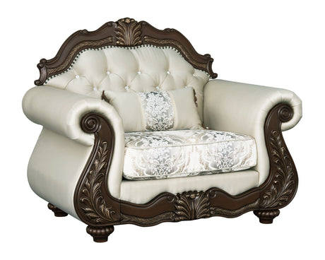 Pierce - Chair With Pillow - Beige / Cherry - Best Buy Furniture
