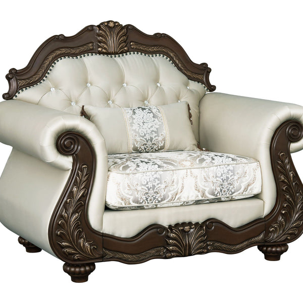 Pierce - Chair With Pillow - Beige / Cherry - Best Buy Furniture