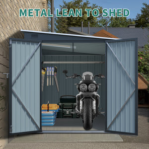 6x8FT Galvanized Steel Outdoor Storage Shed