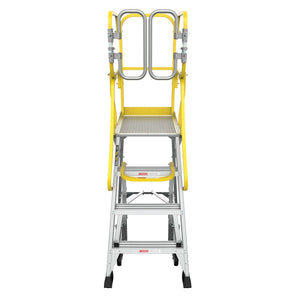 Heavy Duty Aluminum Rolling Platform Ladder with Steps
