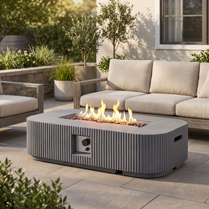 Outdoor 48.2" Rectangular MgO Fire Pit