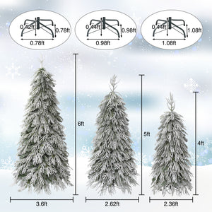Snowy Cascading Christmas Trees 3-Piece Set